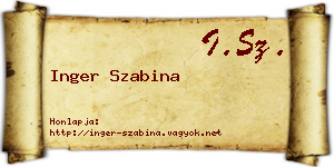 Inger Szabina névjegykártya